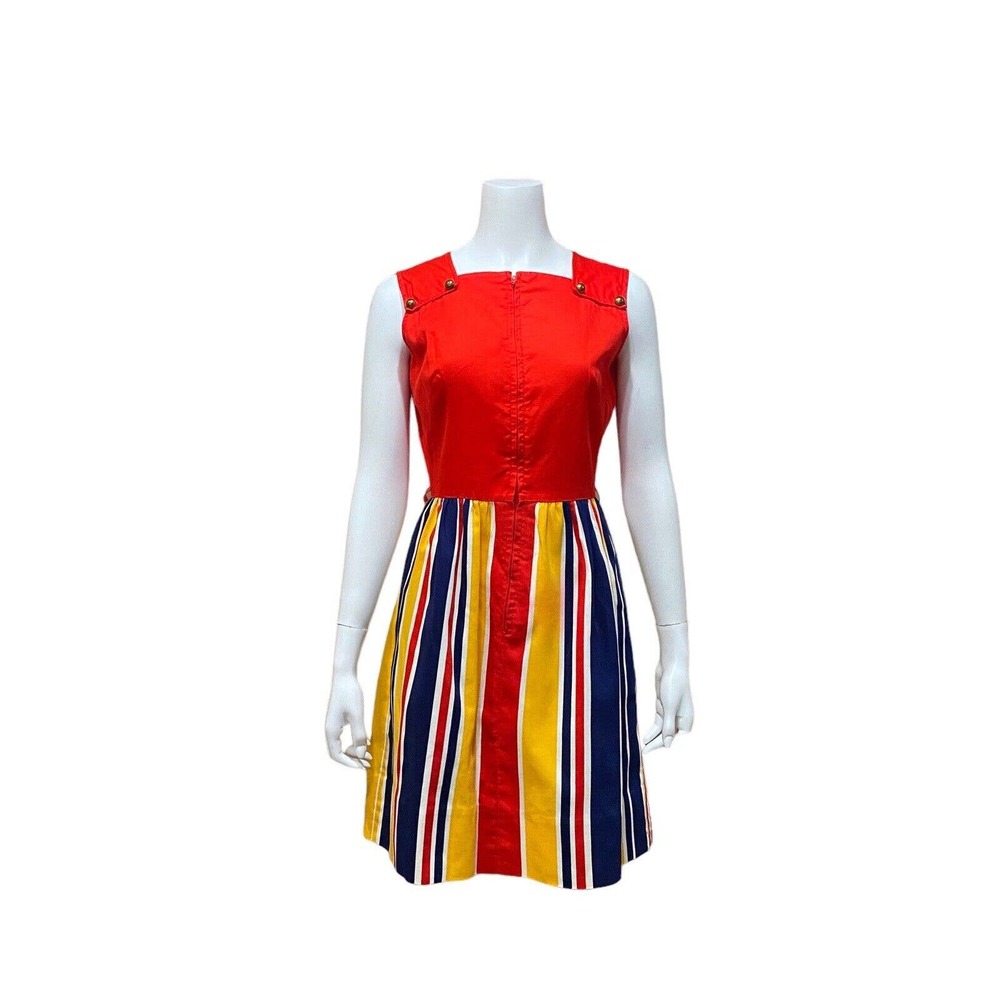 Vintage Mod Hippie Swirl Sleeveless Dress - Picture 10 of 11